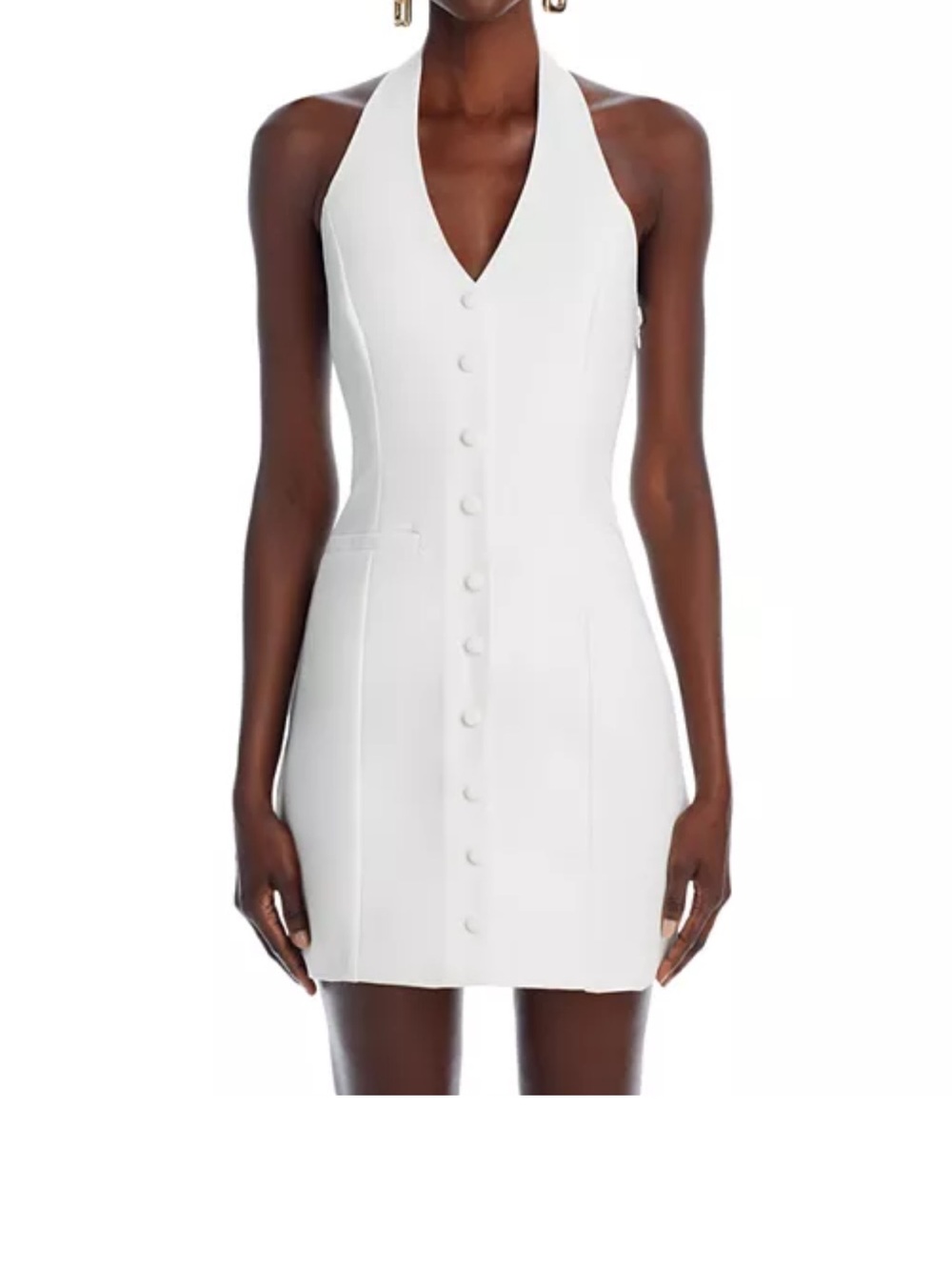 Bloomingdale’s White Halter Mini Dress NWT